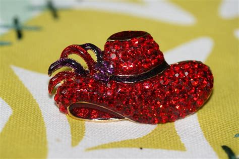 Rhinestone Red Hat Club Lapel Pin Red Hat Society Purple Etsy