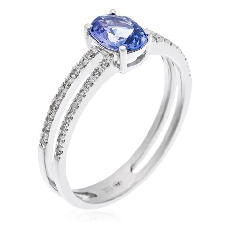 Bague Or Blanc Et Diamants Tanzanite Mes Bijoux Fr