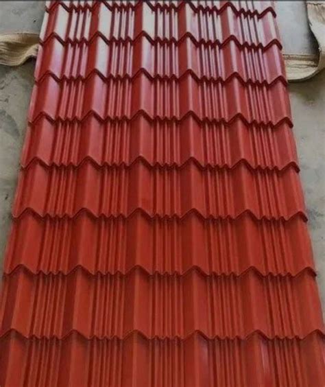 Red Colour Coated Tile Profile Roofing Sheets At Rs 50 Sq Ft In