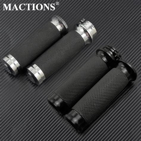 Universal Motorcycle Mm Handle Bar Hand Grips Black Chrome For