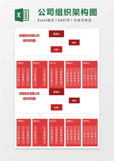 公司组织架构图excel表格模板下载组织架构图客巴巴