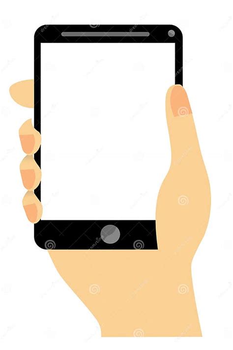 Woman Hand Holding Smartphone Isolated On White Stock Vector