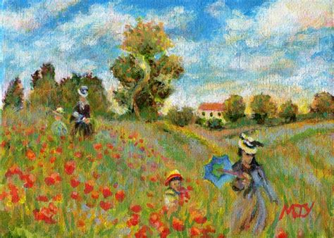 Monet poppy field hand painted reproduction for sale