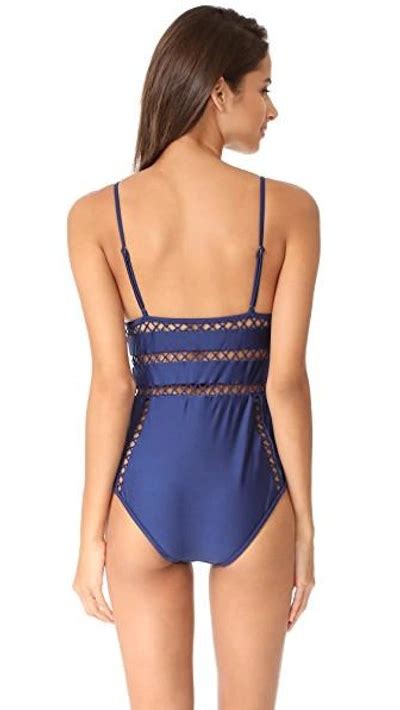 Zimmermann Paradiso Lattice One Piece In Blue Modesens