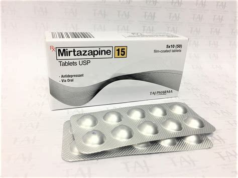 Mirtazapine Tablets Ip 15mg Mirtaj Taj Pharma India