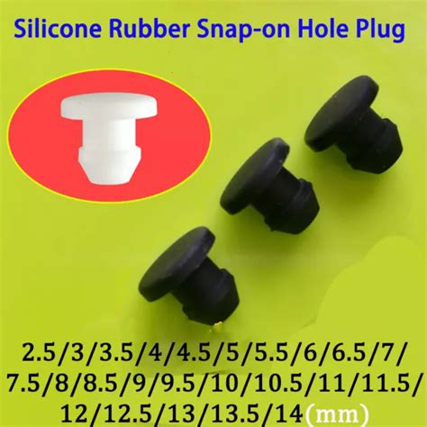 Silicone Rubber Snap On Hole Plug Blanking End Caps Seal Stopper White