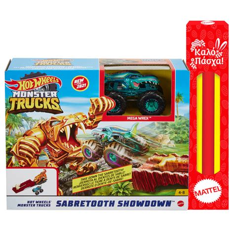Mattel Λαμπάδα Hot Wheels Σετ Παιχνιδιού Monster Trucks Hero Play GYL GYL Χιονάτη
