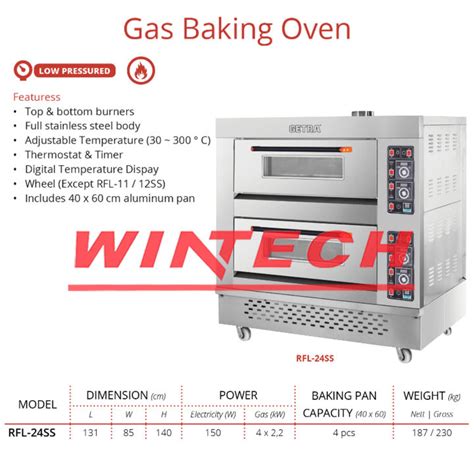 GETRA RFL 24SS OVEN 2 DECK 4 LOYANG GAS BAKING OVEN OVEN ROTI