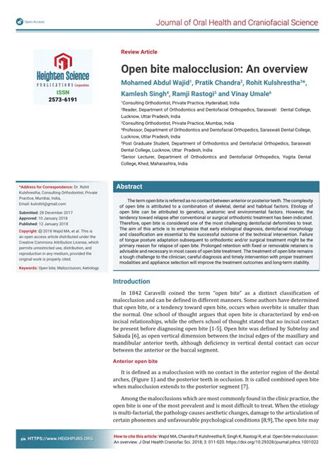 open bite malocclusion  overview