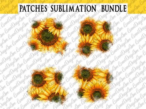 Sunflowers Patch Png Distressed Sunflower Sublimation Bleach Patches