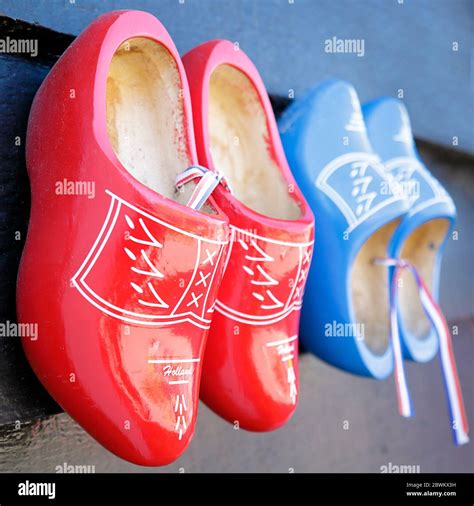 Traditional Dutch Wooden Clogs Hanging On A Wall Stock Photo Alamy