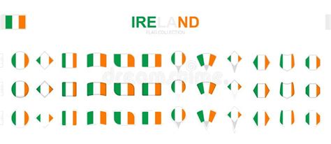 Large Collection Of Ireland Flags Of Various Shapes And Effects Stock