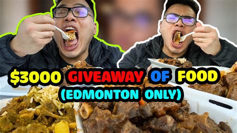 3000 Giveaway Worth Of Food Edmonton Alberta Canada Only Youtube