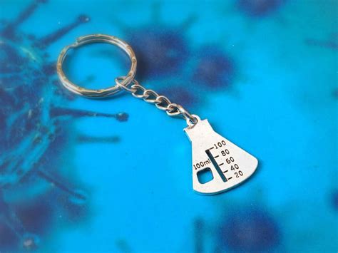 Beaker Keychain Conical Flask Keyring Scientist T For Science Teacher Chemistry Graduation