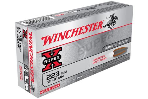 Winchester 223 Rem 55 Gr Jacketed SP Super X 20 Box Sportsman S