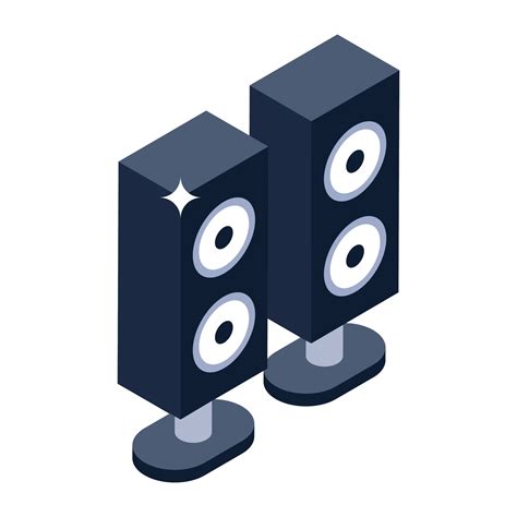 Isometric Icon Of Audio Speaker Speaker Stand Editable Vector 6466528