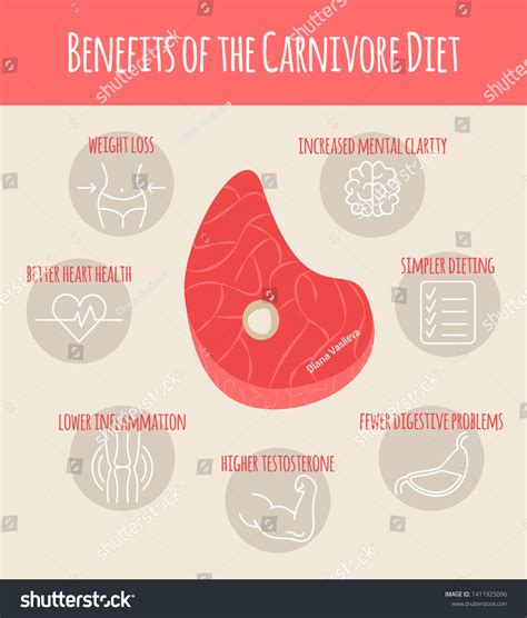 Vector Illustration Results Benefits Carnivore Diet Stock Vector