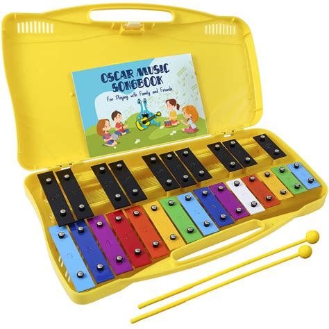 Amazon.com: MINIARTIS Glockenspiel Xylophone | 25 Note Colorful Metal ...