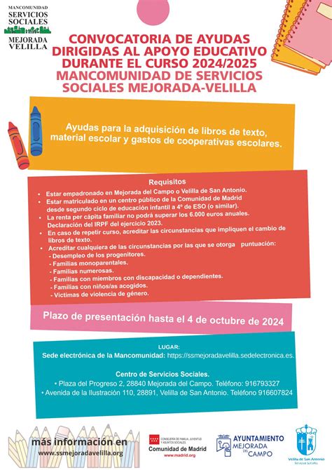 Servicios Sociales Mejorada Del Campo Y Velilla AYUDAS DIRIGIDAS AL