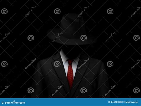 Man In Spy Suit Realistic Background Stock Vector Illustration Of