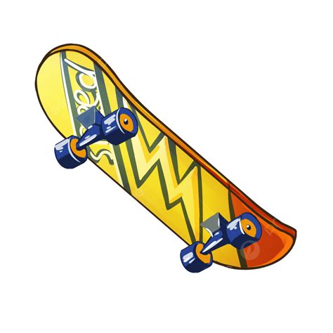 Um Skate Amarelo Png Skate Skate Amarelo Movimento Imagem Png E Psd