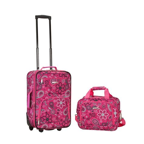 Rockland Fashion Expandable 2-Piece Carry On Softside Luggage Set, Pink ...