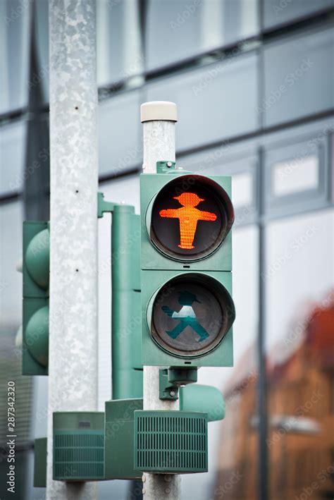 Red Pedestrian Traffic Light With The Ampelmann Of East Germany Berlin