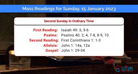 Daily Mass Readings For Sunday 15 January 2023 Catholic Gallery