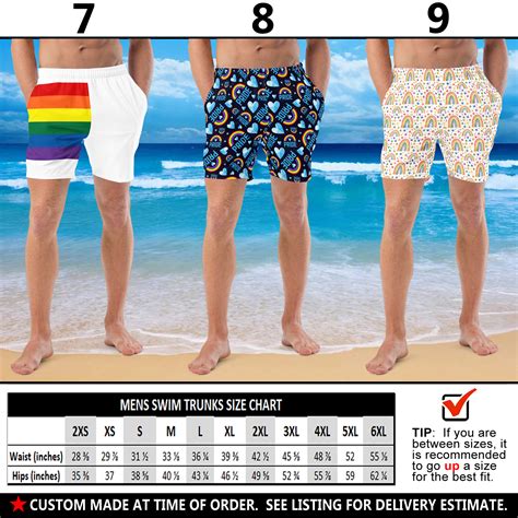 Men S Gay Pride Swim Trunks 1 Pride Month Parade Rainbow Etsy