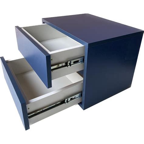 Mesa De Cabeceira Gavetas Azul Sirena Mdf Faz A Boa