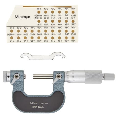 Micrómetro para roscas 0 25 mm Interchangeable Tips Techmaster de Mexico