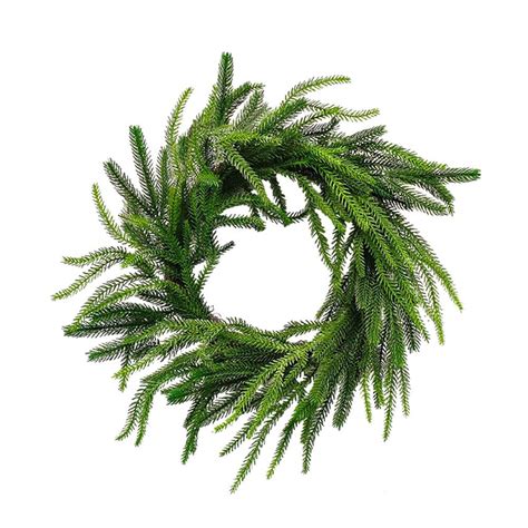 50 60cm Christmas Norfolk Pine Wreath Durable Artificial Green Wreath