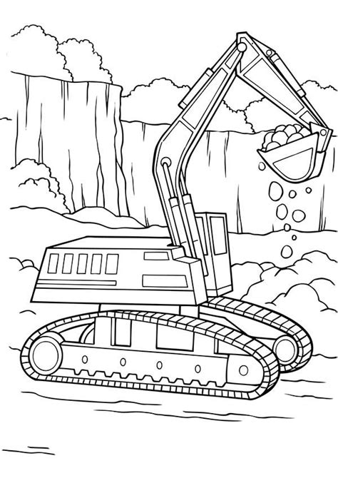 Excavator coloring pages to download and print for free