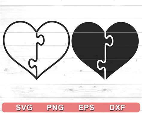 Puzzle Heart Svg Puzzle Heart Clipart Shirt Design Etsy