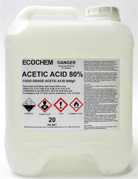 Acetic Acid Food Grade 80 Ecochem Limited