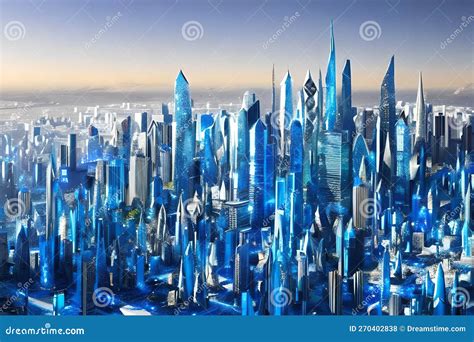 utopian blue crystal city  vision  perfect harmony  balance