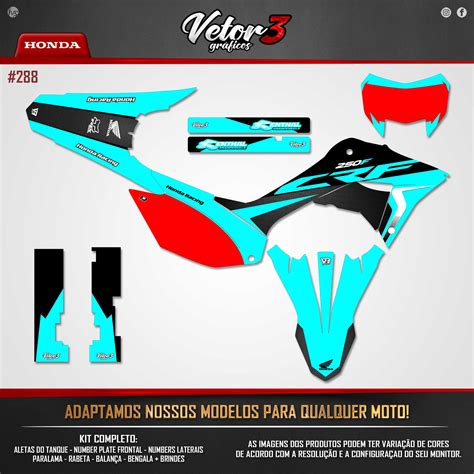 Kit Gr Fico Adesivo Honda Crf Biker Amx Avtec Vetor