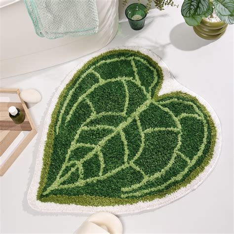 Panstar Green Leaf Bath Mat Cute Anthurium Clarinervium