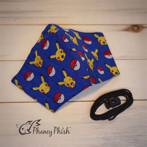 Pikachu Character Face Mask - Phancy Phish Crafts