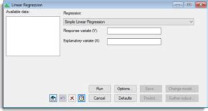 Simple Linear Regression Genstat V22