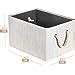 Maidmax Foldable Bamboo Fabric Storage Box With Cotton Rope Handle Set