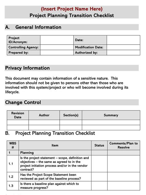 Free Transition Plan Templates For Job Shift And Employee