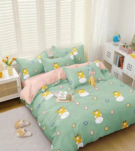 Poly cotton Cartoon Printed Bedsheet for Kids Double Single Bed, For ...