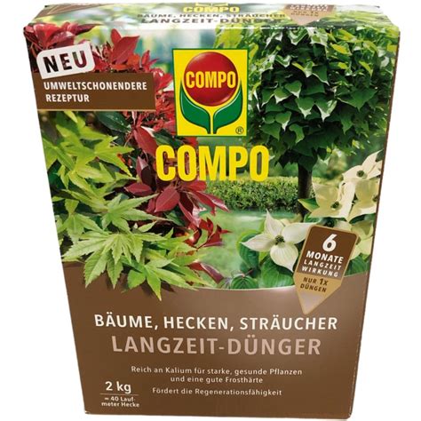 Compo Langzeit Dünger für Bäume Hecken Sträucher 6er Pack 6x2kg Pack