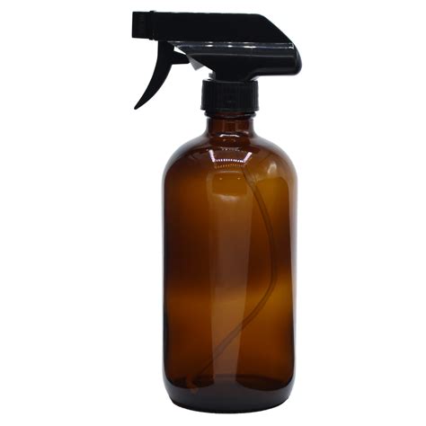 500 ml Amber Glass Bottle with Black Trigger Sprayer - For Oils