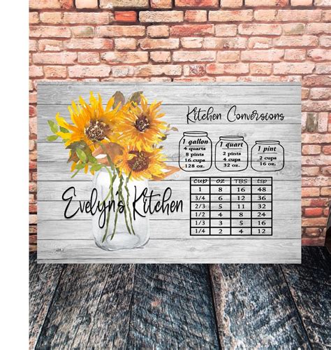 Sunflower Measurement Cutting Board Design Kitchen Sublimation Images Rectangle Sublimation