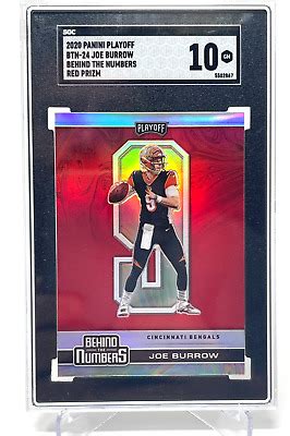 2020 Panini Playoff BTN 24 Behind The Numbers Red Prizm JOE BURROW SGC