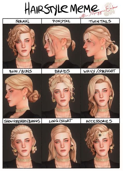 Hairstyle Meme With Morgyn Ember Sims Hair Sims 4 Hair Male Sims 4