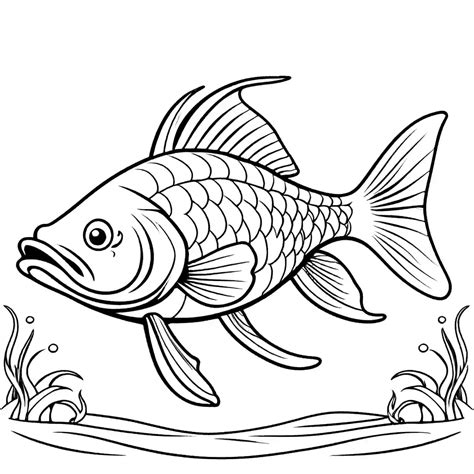 Cheerful Carp Coloring Page Lulu Pages