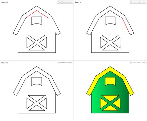 How To Draw A Barn Step By Step